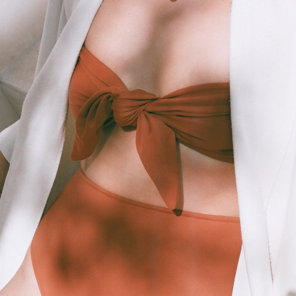 Na Nin Bandeau Swim Top and High Waisted Bottoms